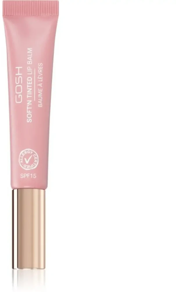 Gosh Soft'n Tinted Vegan semi-transparent Lūpų balzamas 004 Vintage Rose SPF 15, 8 ml