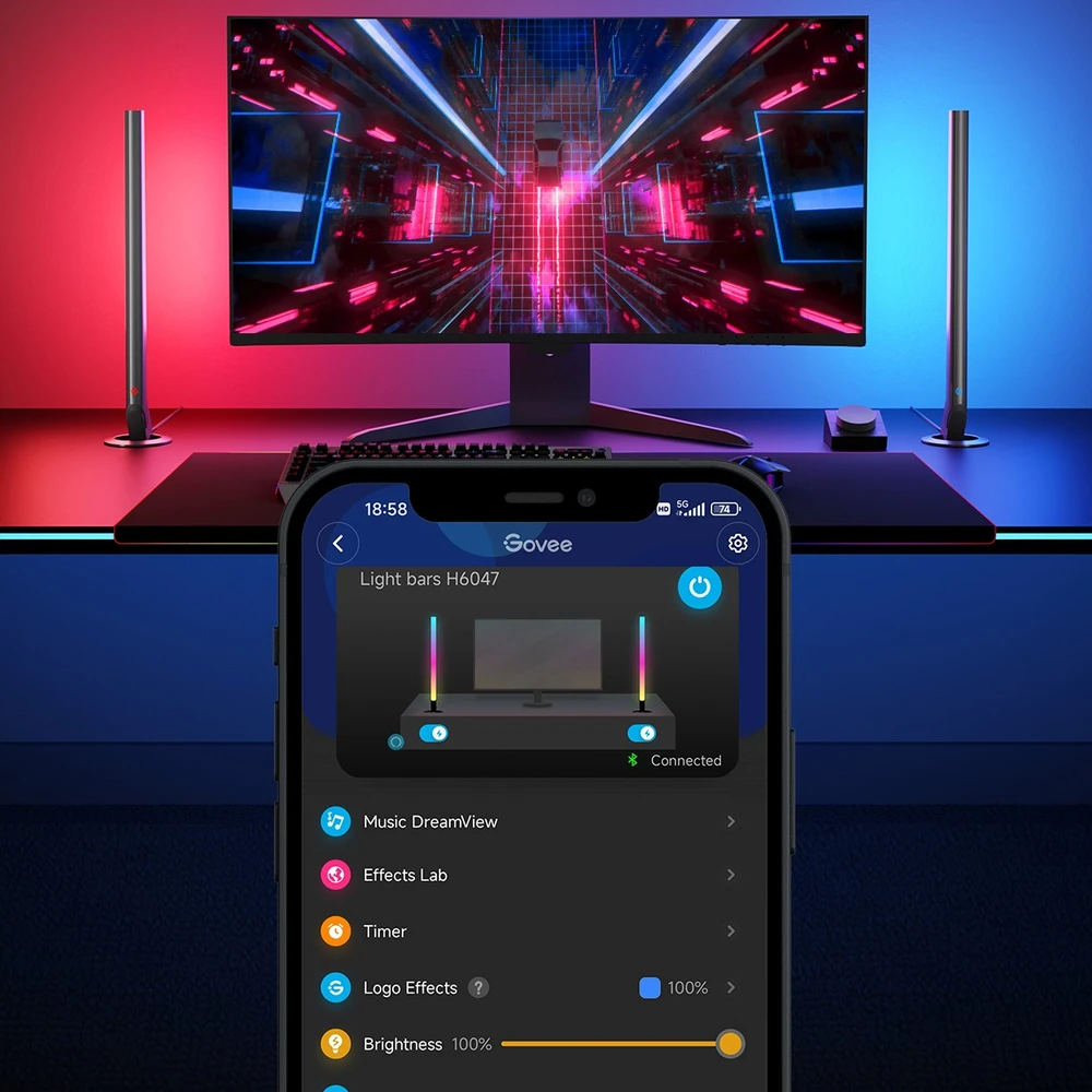 „Govee H6047“ išmaniosios LED juostelės žaidėjams