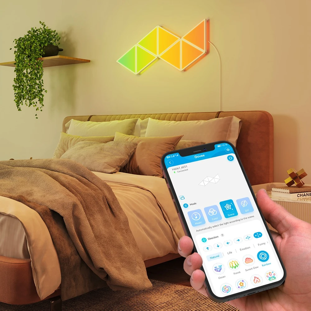 Ausinės Govee H6067 Glide Triangle | LED panelės | RGBIC