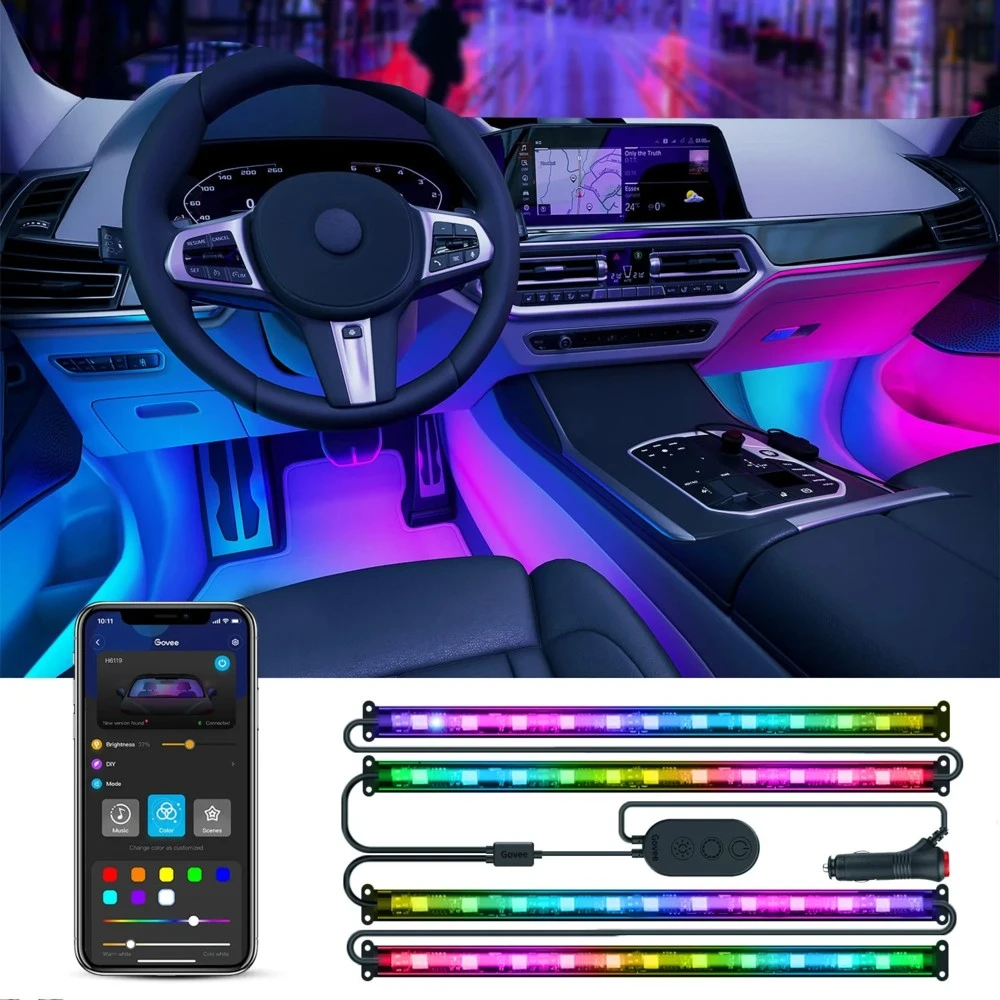 Govee H7090 | Automobilio salono apšvietimas | RGBIC