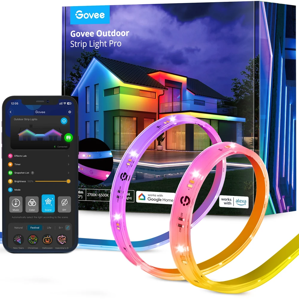 Govee H70A1 Outdoor Strip Light Pro 10m | Taśma LED | „Wi-Fi“, „Bluetooth“, RGBICWW