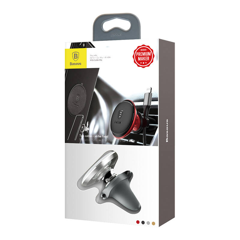Baseus Magnetic Air Vent magnetinis automobilio grotelių laikiklis (sidabrinis)