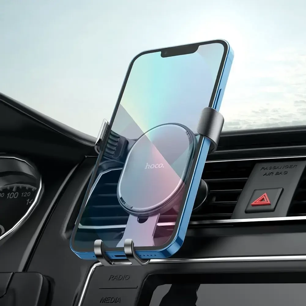 „Gravity“ automobilio telefono laikiklis „Hoco“ oro išleidimo angos CA56 PLUS sidabrinis metalinis