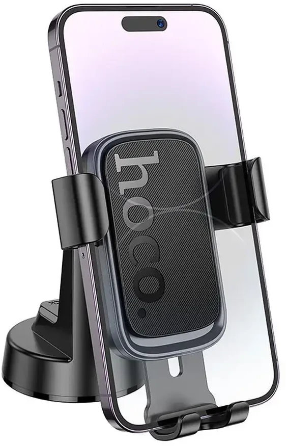 Gravity car phone holder Hoco dashboard H81 juodas and pilka