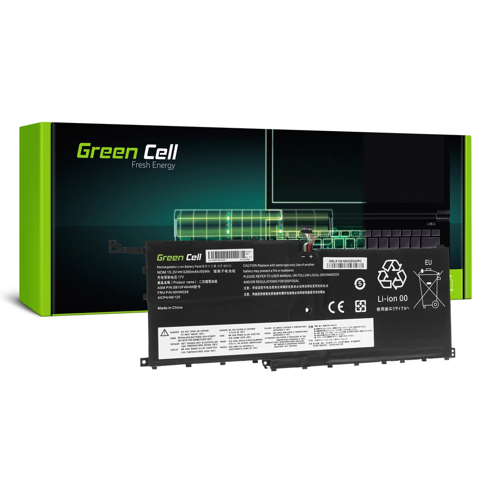 GREENCELL Baterija 00HW028, skirta Lenovo ThinkPad X1 Carbon 4th Gen Lenovo ThinkPad X1 Yoga 1st Gen. 2nd Gen.