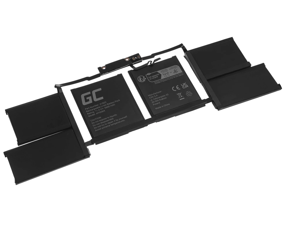 Green Cell Žalias Cell Žalias Cell baterija A1820 skirta Apple MacBook Pro 15 A1707 (2016, 2017)
