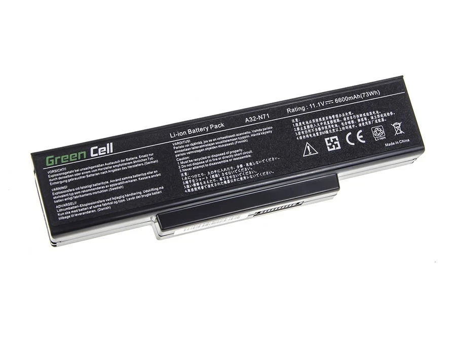 Green Cell Žalias Cell Žalias Cell akumuliatorius, skirtas Asus A32-K72 K72 K73 N71 N73 / 11.1V 6600mAh