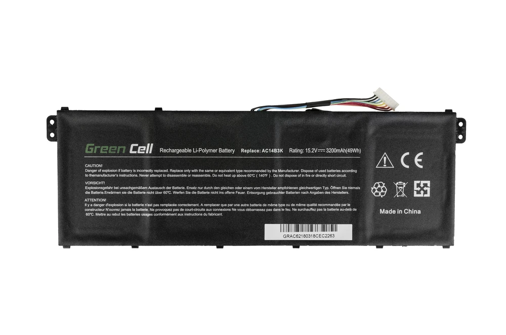 Green Cell Žalias Cell GREENCELL AC62 Bateria Žalias Cell AC14B3K AC14B8K do Acer Aspire 5 A515 A517 E15 ES1-512 ES1-53