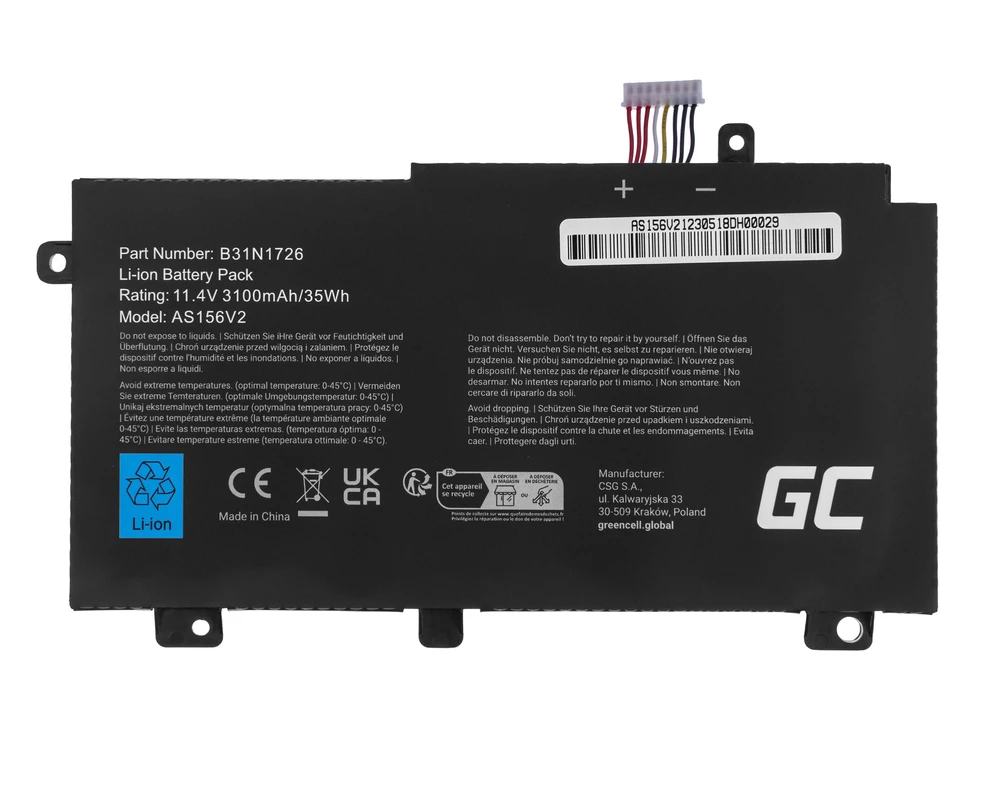Žalias Cell Žalias Cell baterija B31N1726, skirta Asus TUF Gaming FX504 FX504G FX505 FX505D FX505G A15 FA506 A17 FA706