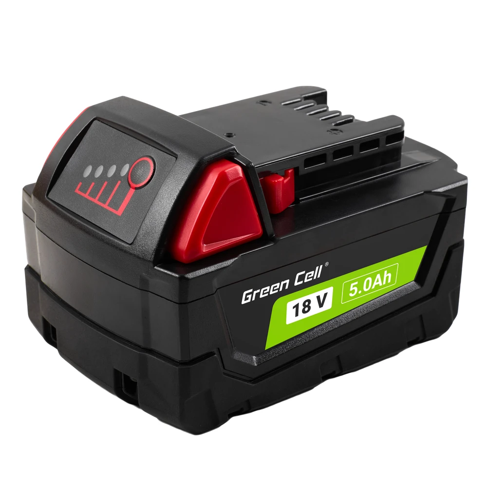 Green Cell akumuliatorius Milwaukee 18V 5Ah su indikatoriumi