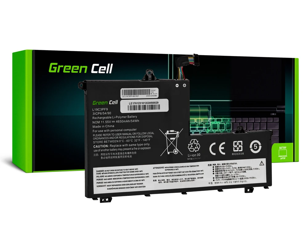 Žalias Cell Žalias Cell baterija L19C3PF1 L19D3PF1 L19L3PF8 L19M3PF1, skirta Lenovo ThinkBook 14-IIL 14-IML 15-IIL 15-IML