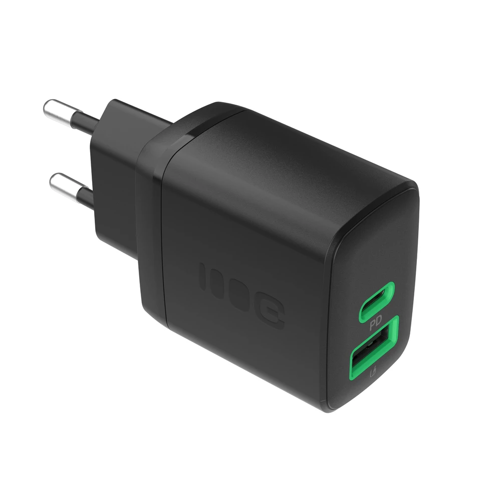 Green Cell Žalias Cell Greencell PowerSource Duo30 įkroviklis USB/USB-C juodas maitinimo adapteris 30W maitinimo tiekimas