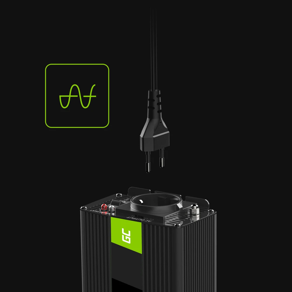 Green Cell Žalias Cell Auto įtampos keitiklis Žalias Cell ® 12V iki 230V, 300W / 600W Pilnas sinusoidinis
