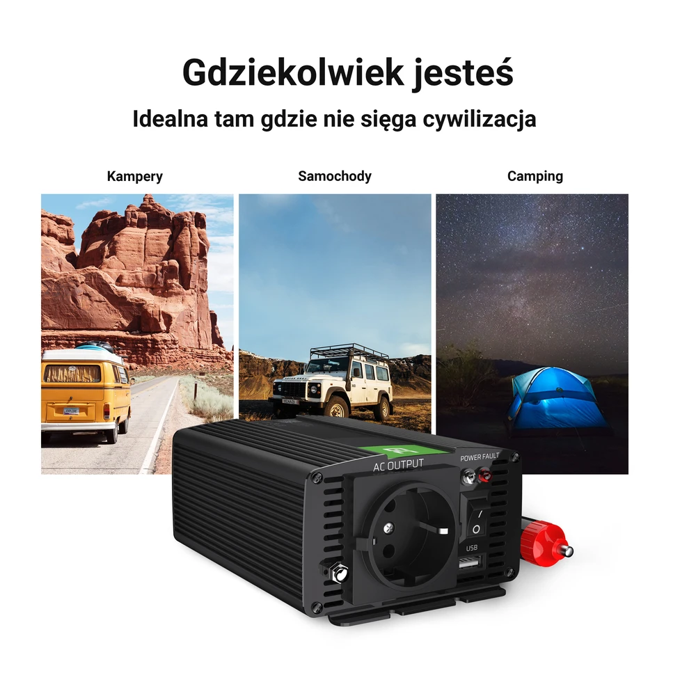 Green Cell Žalias Cell Inverteris 12V/230V 150W/300W modifikuota sinusinė išėjimo įtampa Žalias Cell