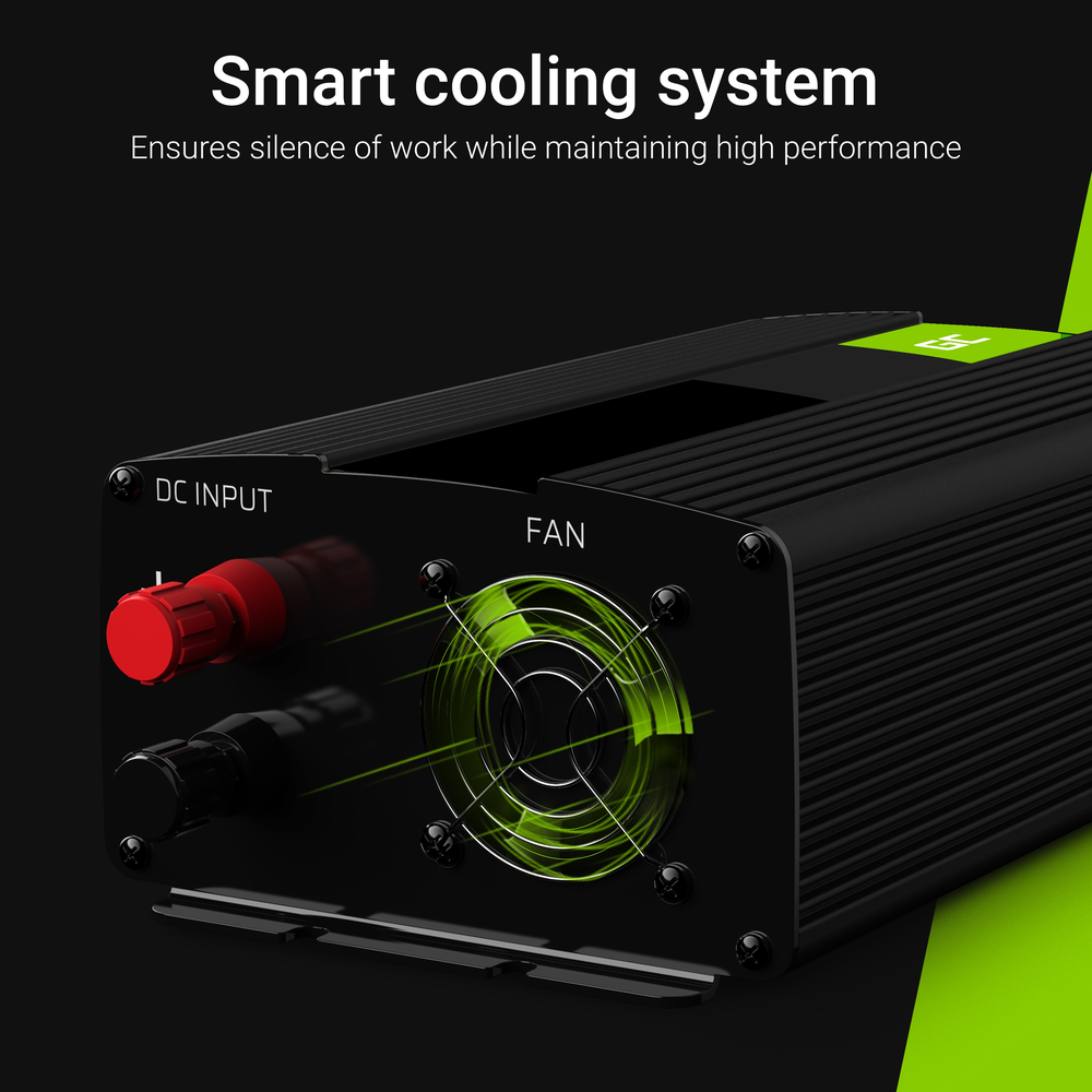 Green Cell Žalias Cell Inverteris 24V/230V 1000W/2000W Modifikuota sinusinė išėjimo įtampa Žalias Cell