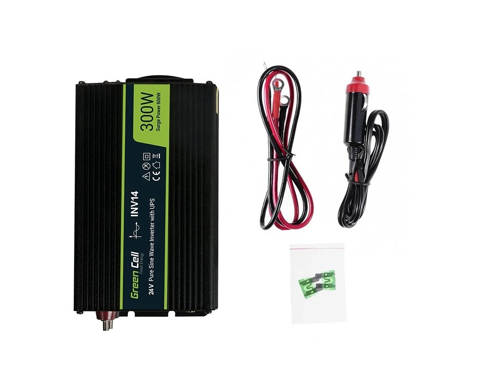 Green Cell Žalias Cell Inverteris 24V/230V 300W/600W sinusinė išėjimo įtampa Žalias Cell