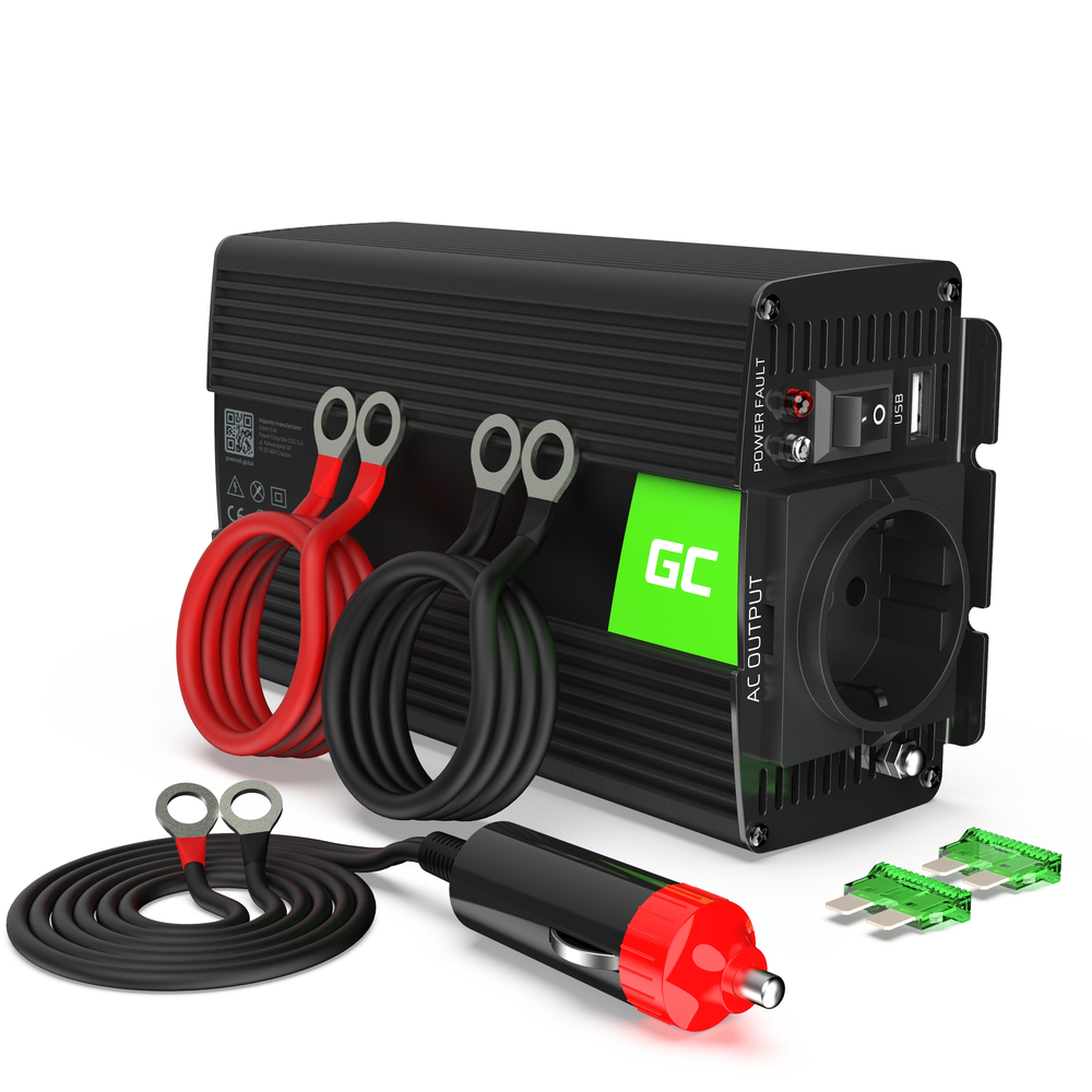 Green Cell Žalias Cell Inverteris 24V/230V 500W/1000W Sinusinė išėjimo įtampa Žalias Cell