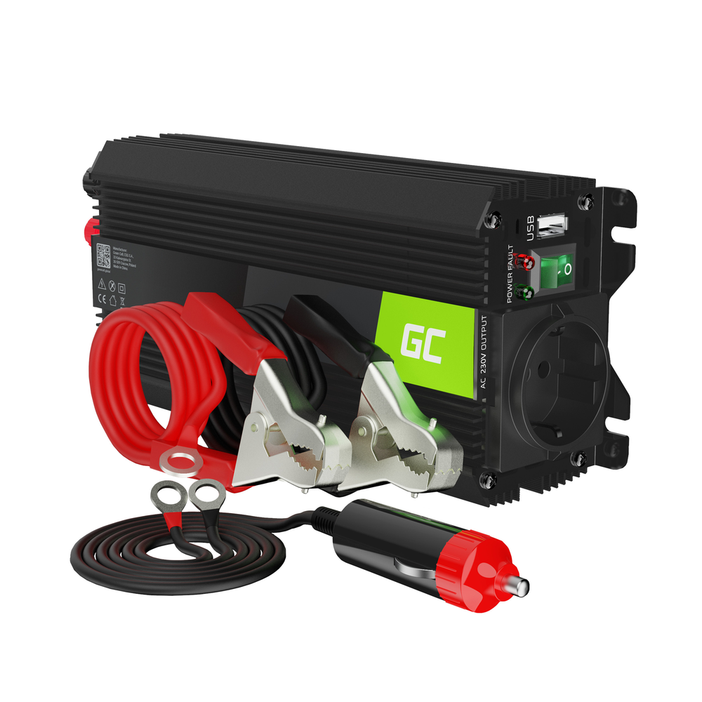 Green Cell Žalias Cell Žalias Cell® automobilio maitinimo keitiklio keitiklis nuo 24 V iki 230 V 500 W / 1000 W su USB