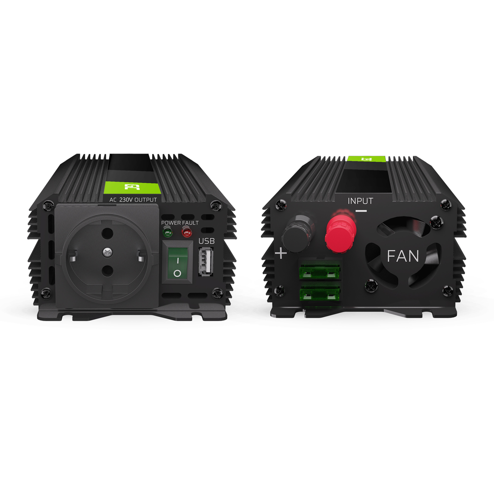 Green Cell Žalias Cell Žalias Cell® automobilio maitinimo keitiklio keitiklis nuo 24 V iki 230 V 500 W / 1000 W su USB