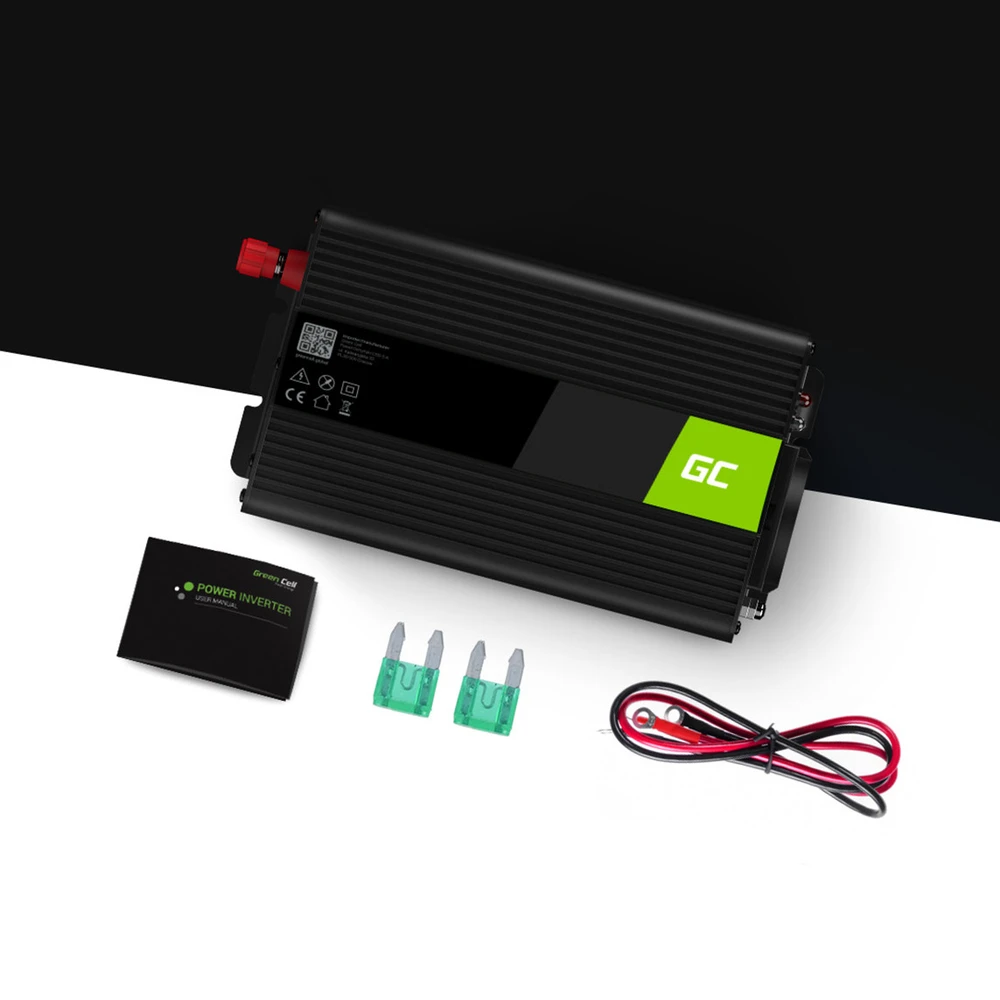 Green Cell Žalias Cell Inverteris 12V/230V 300W/600W sinusinė išėjimo įtampa Žalias Cell su UPS funkcija