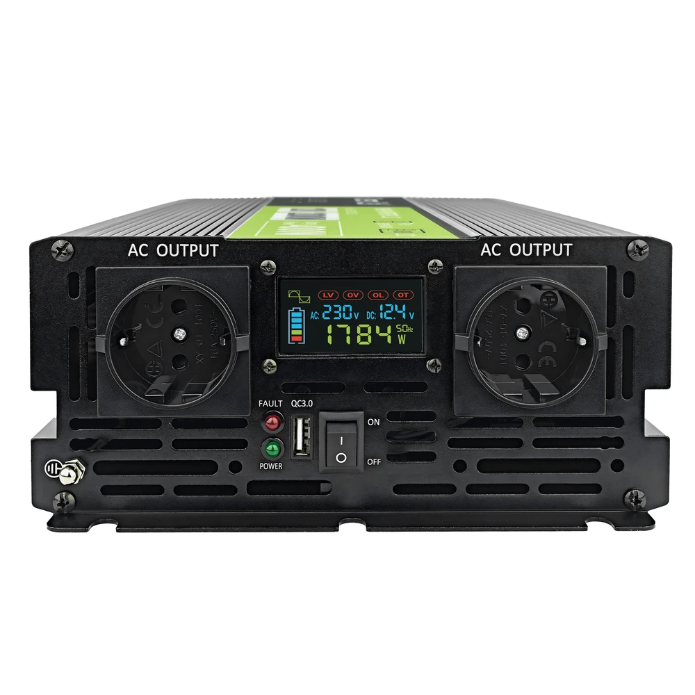 Maitinimo inverteris Green Cell PowerInverter LCD 12V–230V, 2000W/4000W