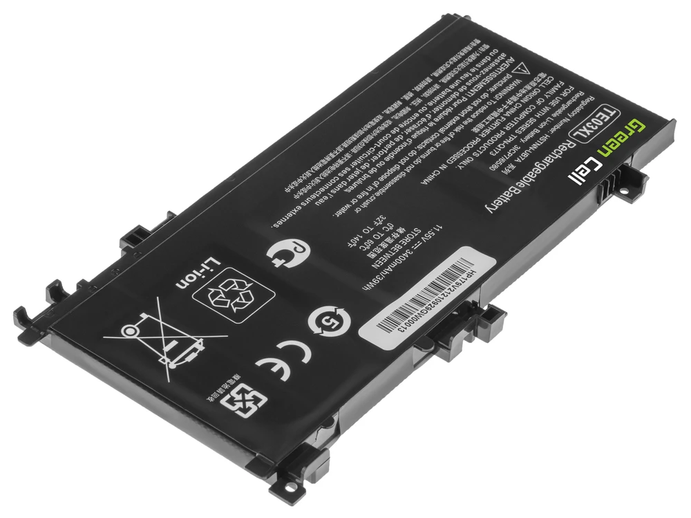 Žalias Cell TE03XL baterija, skirta HP Omen 15-AX052NW 15-AX055NW 15-AX075NW 15-AX099NW, HP Pavilion 15-BC402NW