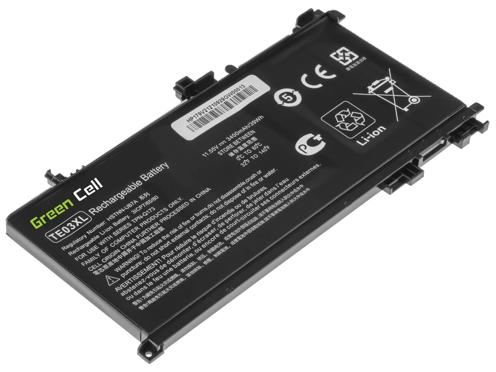 Žalias Cell TE03XL baterija, skirta HP Omen 15-AX052NW 15-AX055NW 15-AX075NW 15-AX099NW, HP Pavilion 15-BC402NW