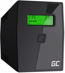 Nepertraukiamo maitinimo šaltinis Green Cell Uninterruptible Power Supply UPS 1000VA 600W with LCD Display | EU VERSION | 2x Schuko 2x IEC Sockets