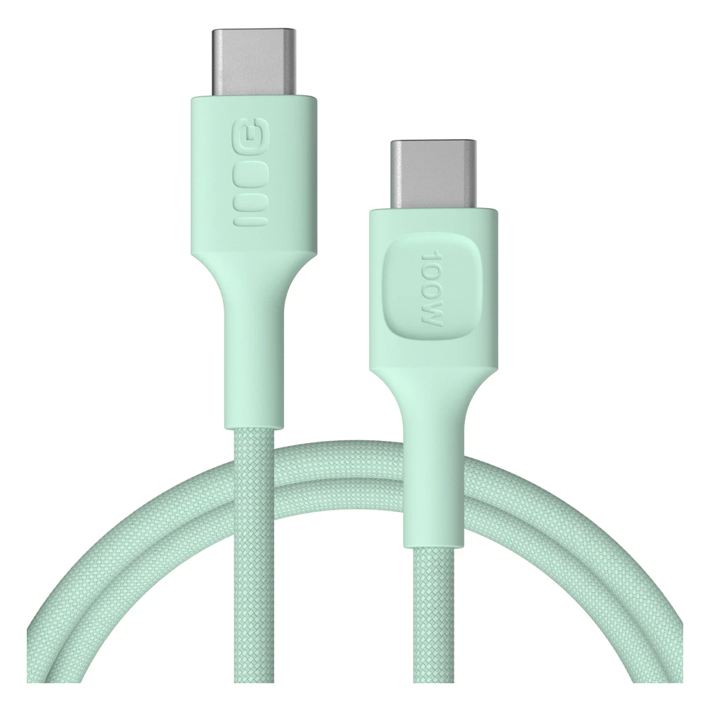 Green Cell Žalias Cell USB-C laidas 1.2 m 100 W Greencell PowerStream greito įkrovimo PD Mint Žalias
