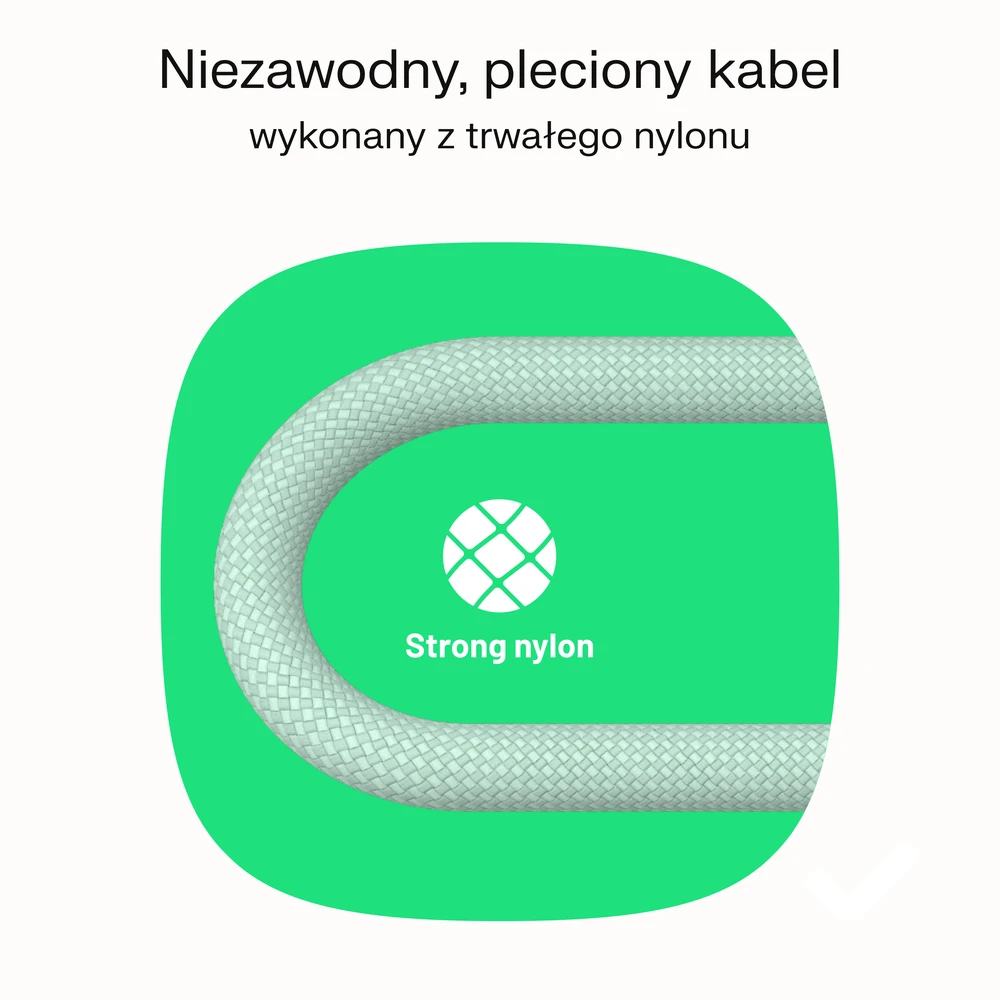 Green Cell Žalias Cell USB-C laidas 1.2 m 100 W Greencell PowerStream greito įkrovimo PD Mint Žalias