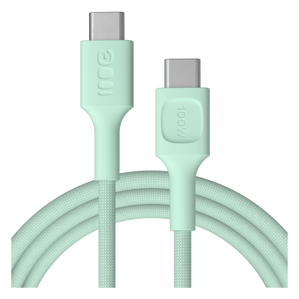 Green Cell Žalias Cell USB-C laidas 2m 100W Greencell PowerStream greito įkrovimo PD Mint Žalias