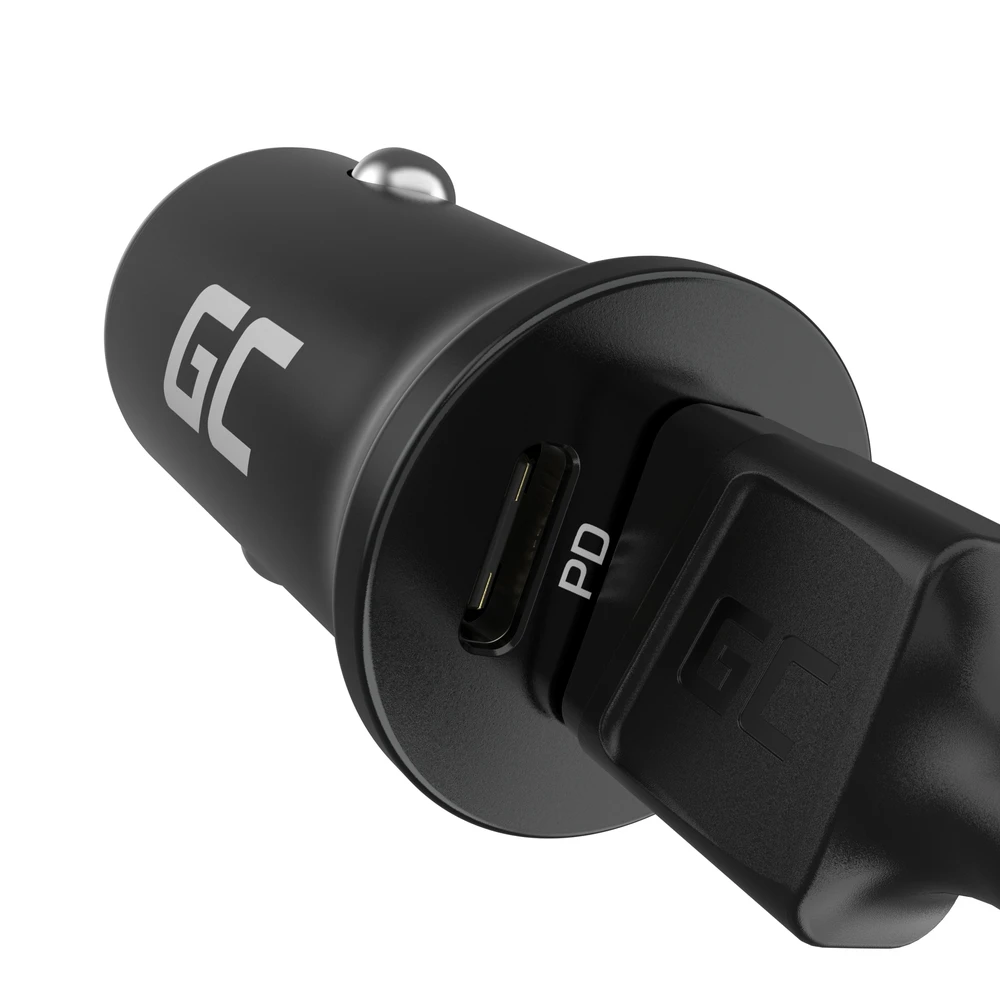 Green Cell Žalias Cell Žalias Cell Autoladegerät 38W GC PowerRide Nano38 su USB-C USB-A Maitinimo tiekimas ir Ultra Charge Schnellladung