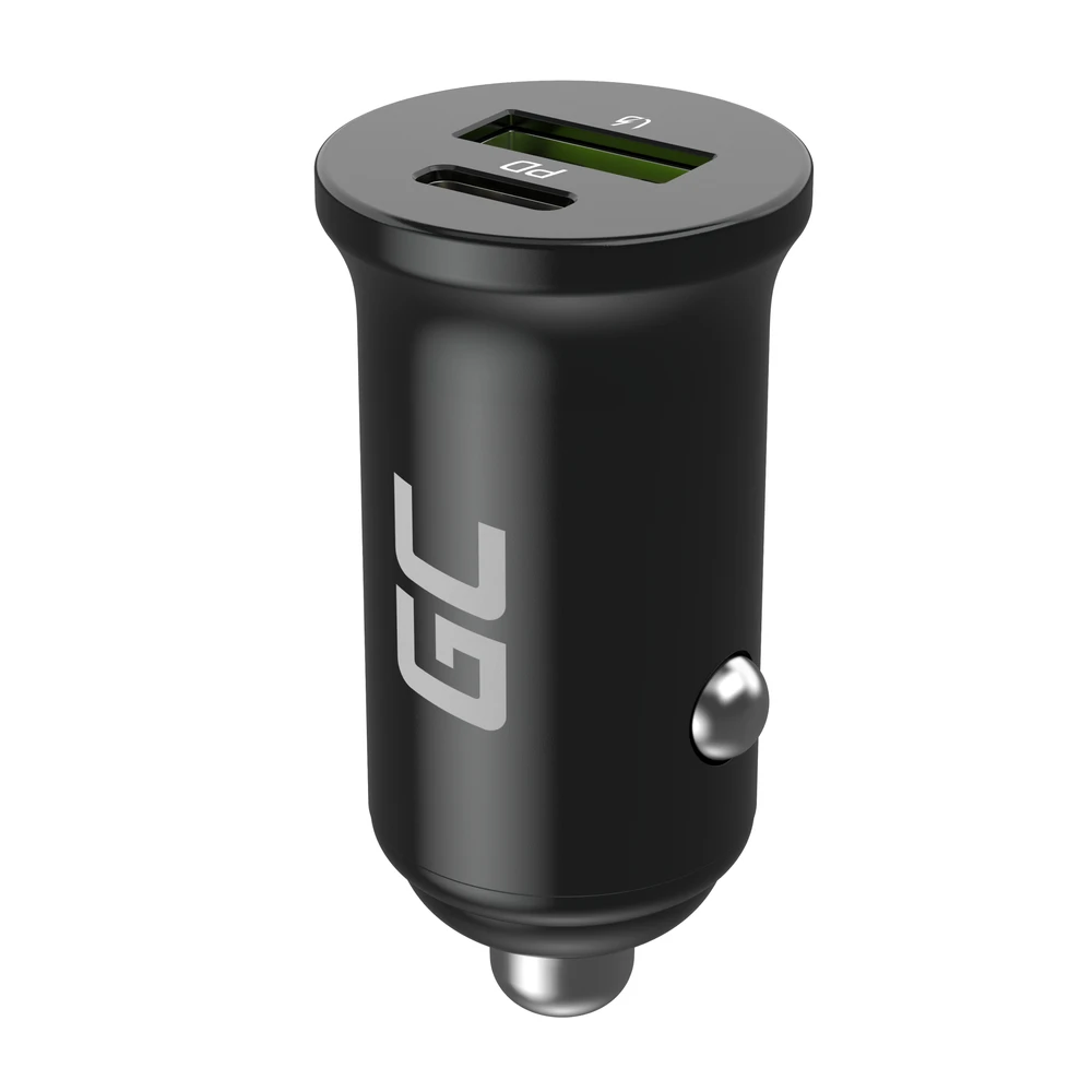 Green Cell Žalias Cell Žalias Cell Autoladegerät 38W GC PowerRide Nano38 su USB-C USB-A Maitinimo tiekimas ir Ultra Charge Schnellladung