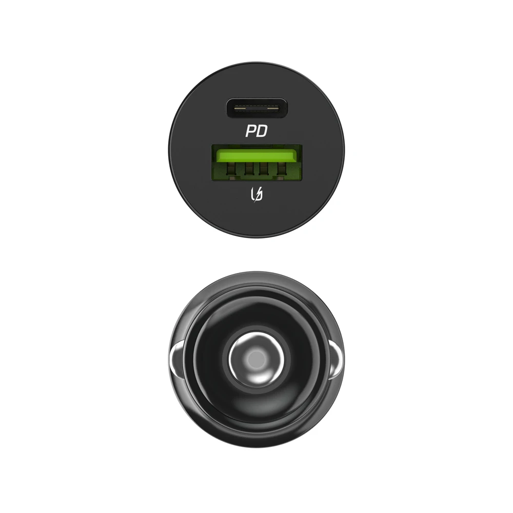 Green Cell Žalias Cell Žalias Cell Autoladegerät 38W GC PowerRide Nano38 su USB-C USB-A Maitinimo tiekimas ir Ultra Charge Schnellladung
