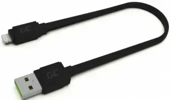 Žalias Cell GREENCELL KABGC02 GCmatte Lightning Plokščias kabelis 25 cm su greitu įkrovimu Apple 2.4A