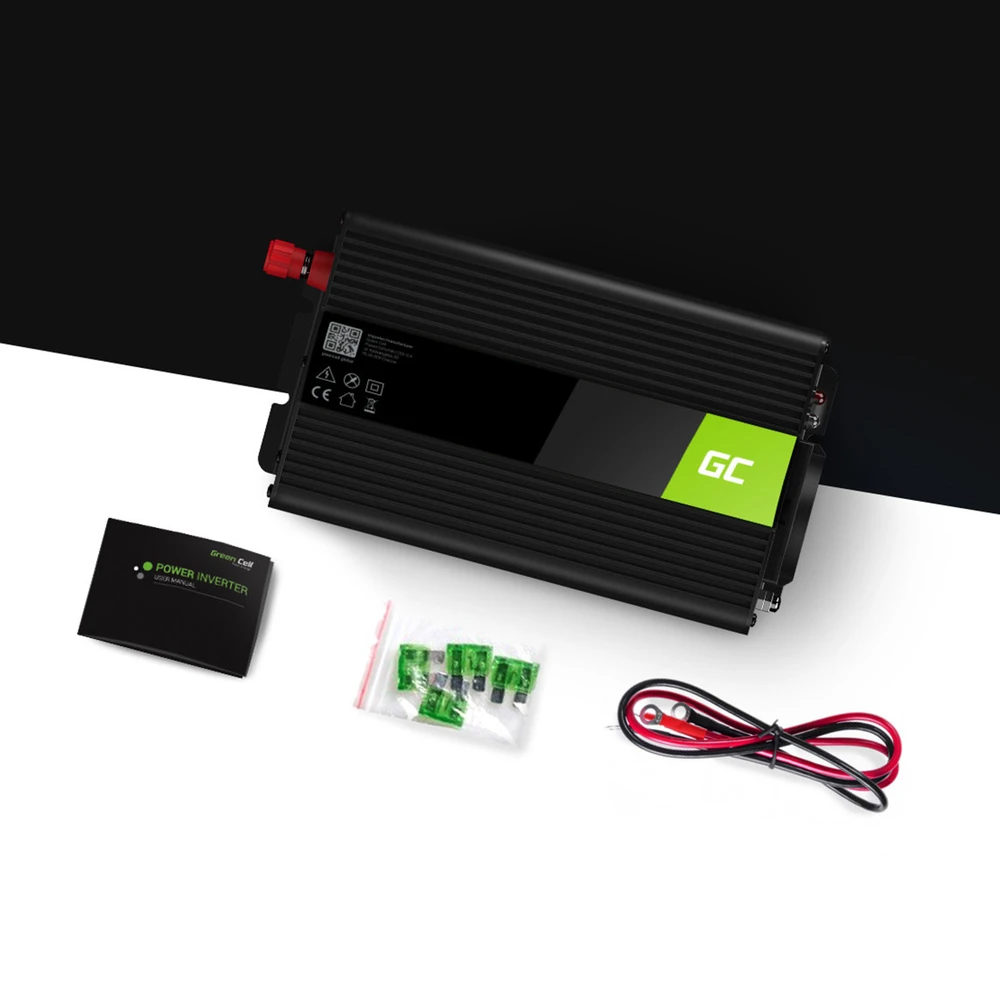 Green Cell Žalias Cell Automobilinis įtampos keitiklis Žalias Cell ® 12V do 220V, 1000W/2000W