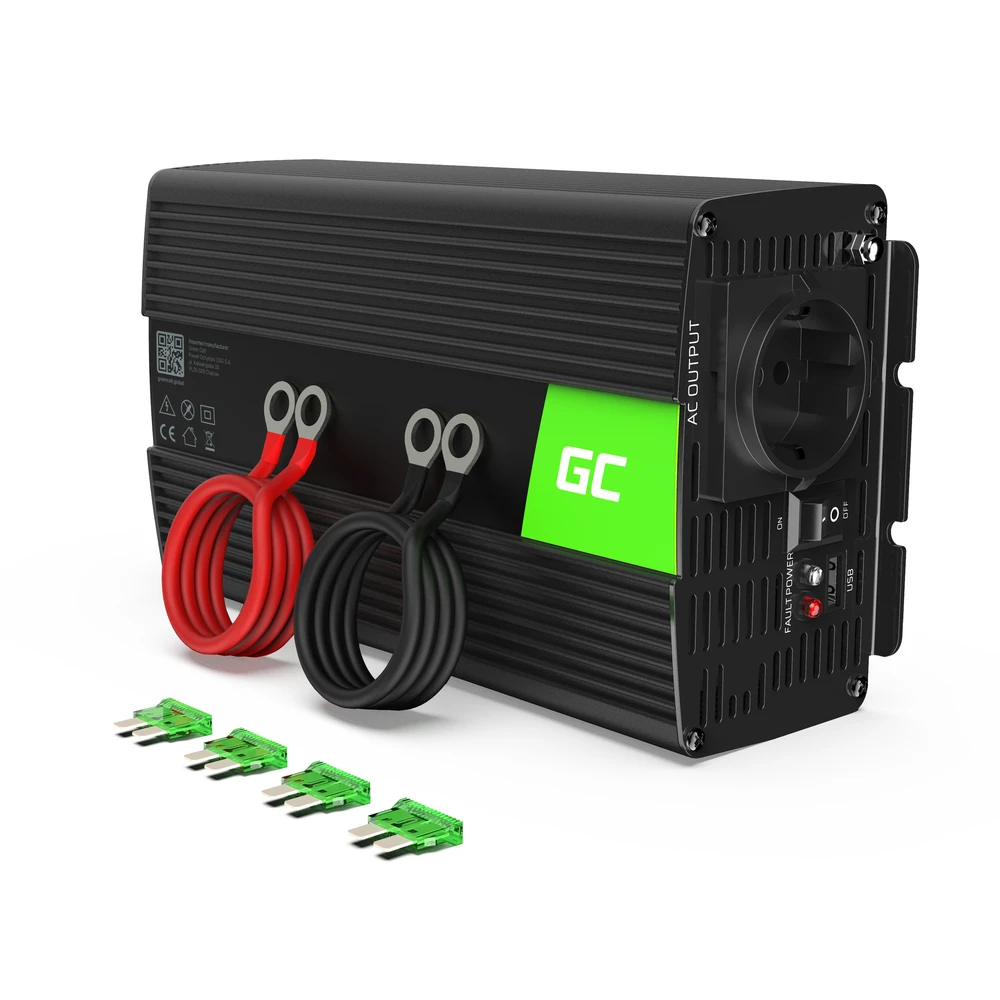 Green Cell Žalias Cell Automobilinis įtampos keitiklis Žalias Cell ® 12V do 220V, 1000W/2000W