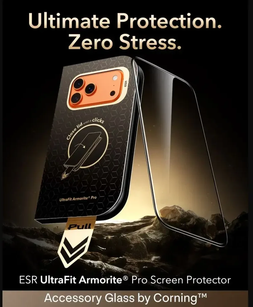 Grūdintas stiklas ESR ULTRAFIT ARMORITE PRO TEMPERED GLASS IPHONE 17 PRO MAX / 18 PRO MAX Juodas