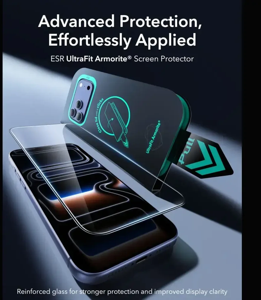 Grūdintas stiklas ESR ULTRAFIT ARMORITE TEMPERED GLASS 2-PACK IPHONE 17 PRO / 18 PRO Juodas