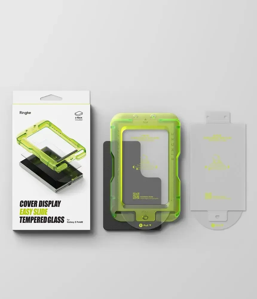 GRŪDINTAS STIKLAS RINGKE COVER DISPLAY EASY SLIDE 2-PACK GALAXY Z FOLD 8 CLEAR