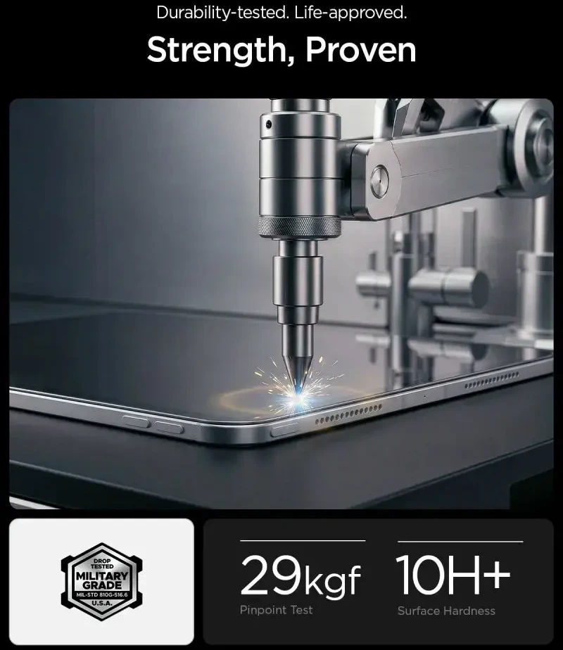 GRŪDINTAS STIKLAS SPIGEN ALM GLAS.TR T IPAD PRO 11” 5 / 6 / 2024-2025 SKAIDRUS