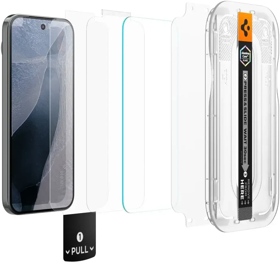 GRŪDINTAS STIKLAS Spigen GLAS.TR EZ FIT PRO AC 2-PACK GOOGLE PIXEL 11 PRO XL SKAIDRUS