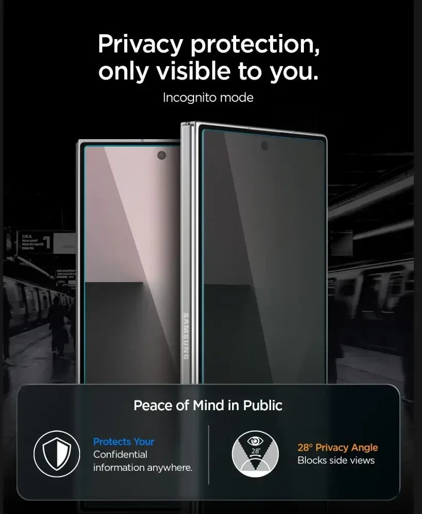 Grūdintas stiklas SPIGEN GLAS.TR EZ FIT PRO 2-PACK GALAXY Z FOLD 7 / 8 ULTRA PRIVACY