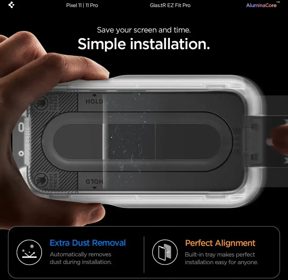 Grūdintas stiklas SPIGEN GLAS.TR EZ FIT PRO AC 2-PACK GOOGLE PIXEL 11 / 11 PRO CLEAR