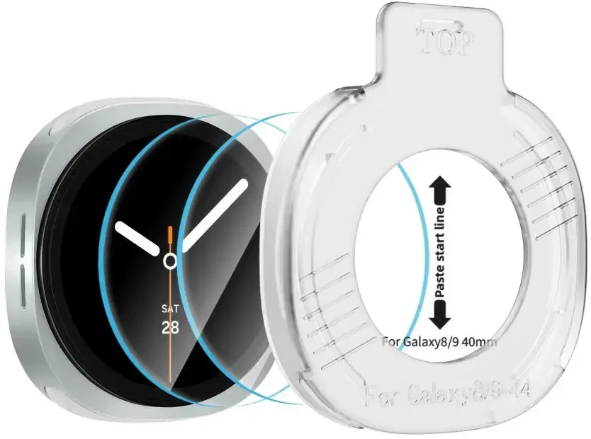 GRŪDINTAS STIKLAS Tech-Protect EASY SET+ 2-PACK SAMSUNG Samsung Galaxy WATCH 8 / 9 (40 MM) SKAIDRUS