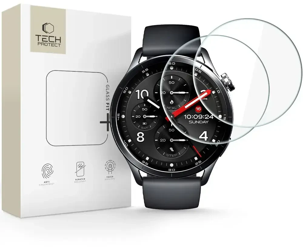GRŪDINTAS STIKLAS Tech-Protect GLASS FIT+ 2-PACK XIAOMI WATCH S5 (46 MM) SKAIDRUS