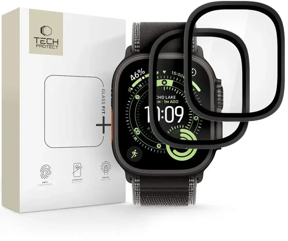 „Tech-Protect“ 2 grūdinto stiklo pakuotė, skirta „Apple Watch Ultra 49mm“ – juodas