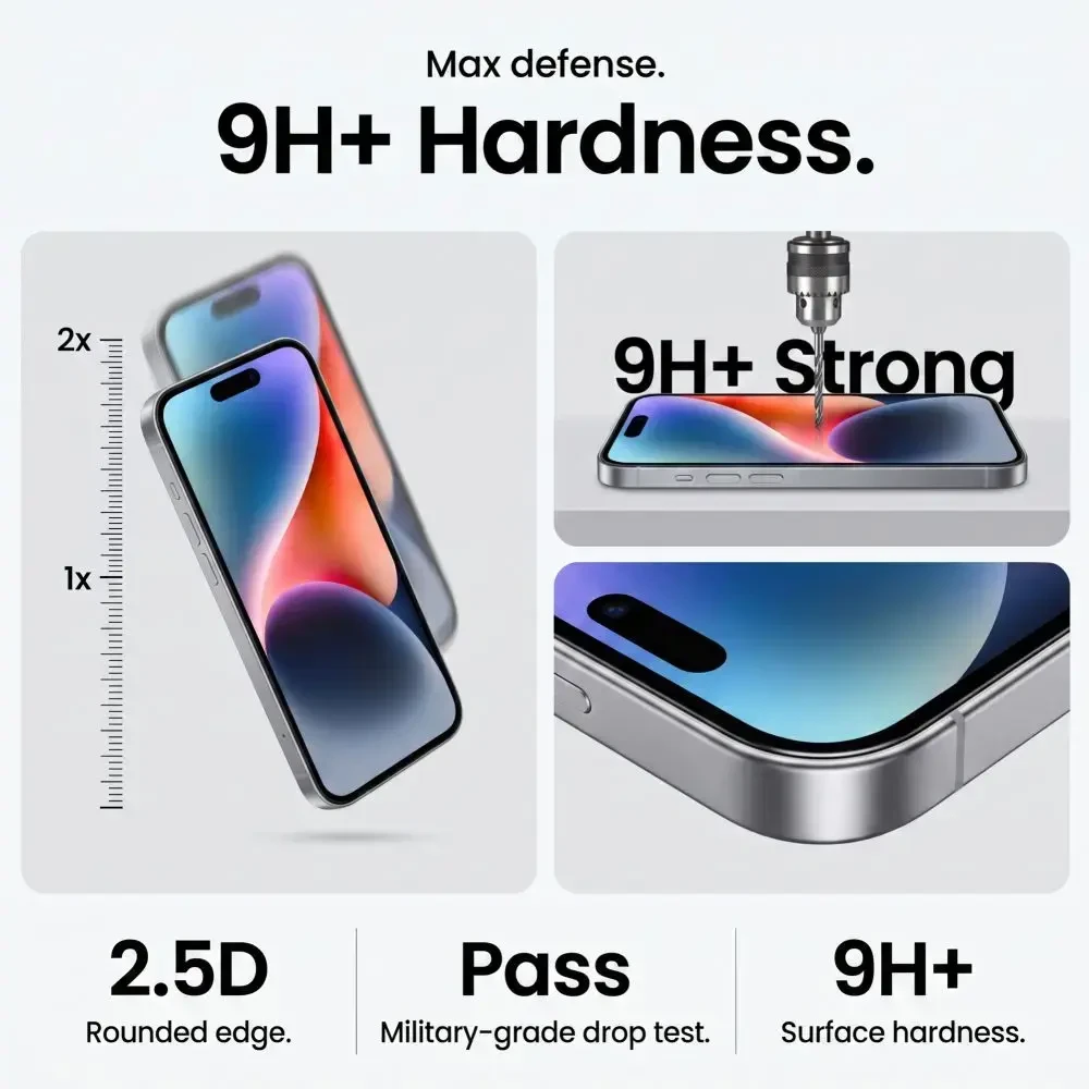 GRŪDINTAS STIKLAS Tech-Protect ONETOUCH SET+ 2-PACK iPhone 17 PRO / 18 PRO CLEAR