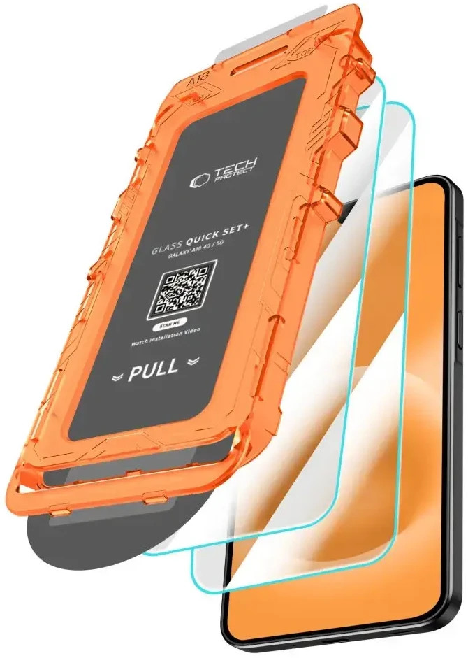 Grūdintas stiklas TECH-PROTECT QUICK SET+ 2-PACK GALAXY A18 4G / 5G CLEAR