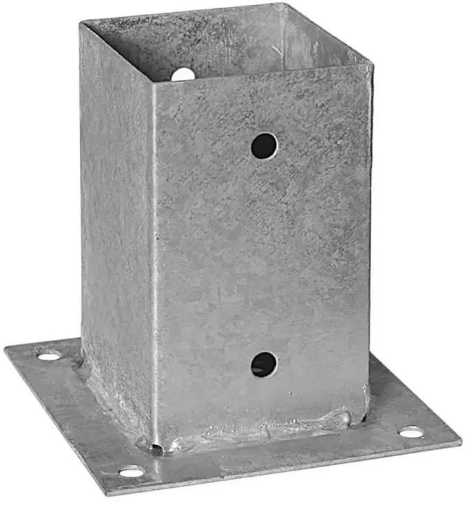 Grundline Domax Stulpo pagrindas, prisukamas prie betono, 91x150x2mm, cinkuotas